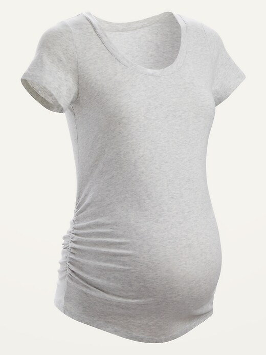 Maternity Scoop-Neck Side-Shirred T-Shirt