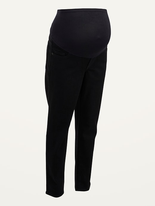 View large product image 1 of 1. Maternity Full Panel O.G. Straight Black Jeans