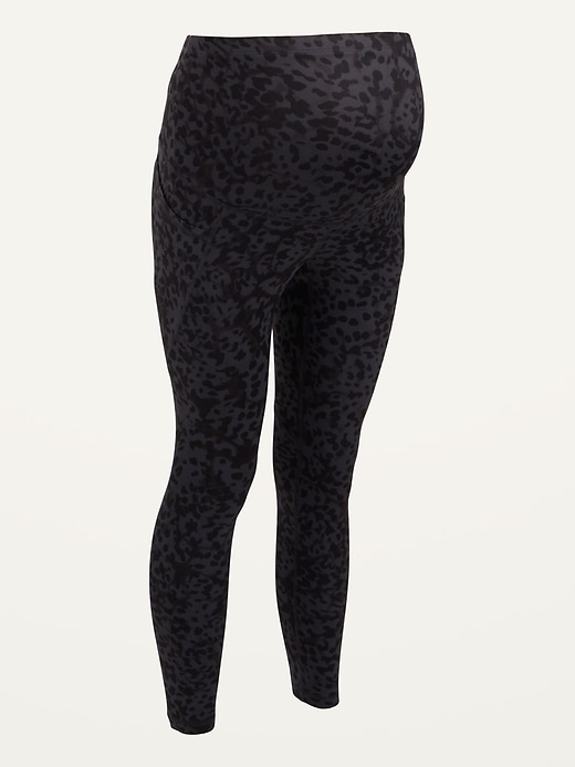 View large product image 1 of 1. Maternity Full-Panel PowerSoft Side-Pocket 7/8-Length Leggings