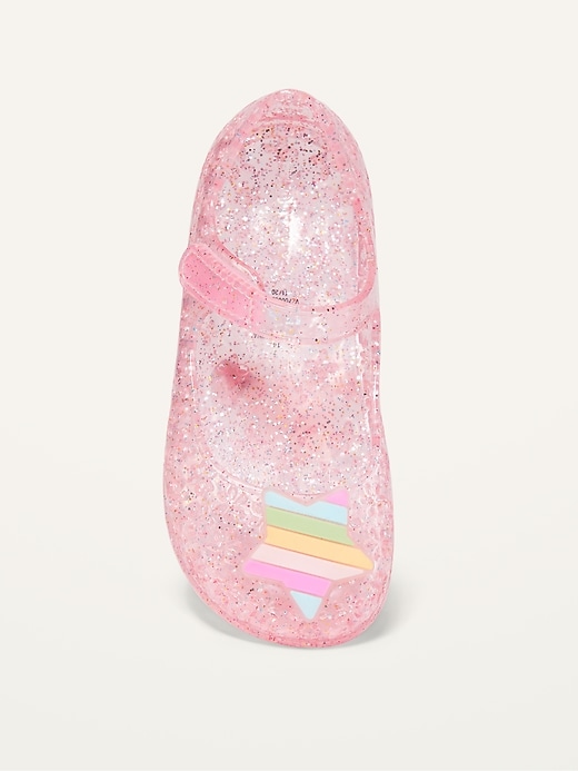 Glitter-Jelly Mary-Jane Flats for Toddler Girls