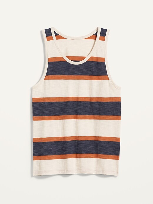 View large product image 2 of 2. Soft-Washed Striped Slub-Knit Tank Top