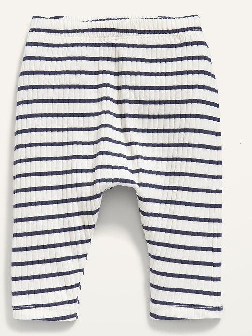 View large product image 1 of 1. Unisex Rib-Knit Striped U-Shaped Pants For Baby