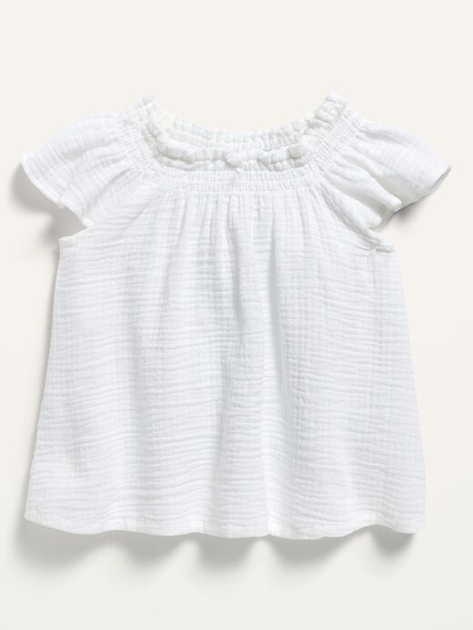View large product image 1 of 1. Smocked Textured-Dobby Top for Toddler Girls