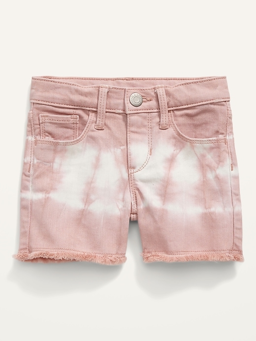 View large product image 1 of 2. Frayed-Hem Tie-Dye Jean Shorts for Toddler Girls