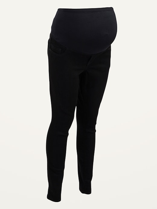 View large product image 1 of 1. Maternity Full Panel Skinny Black Jeans