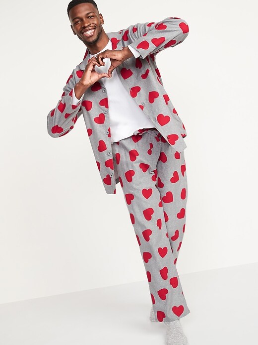 Image number 1 showing, Patterned Flannel Pajama Sets