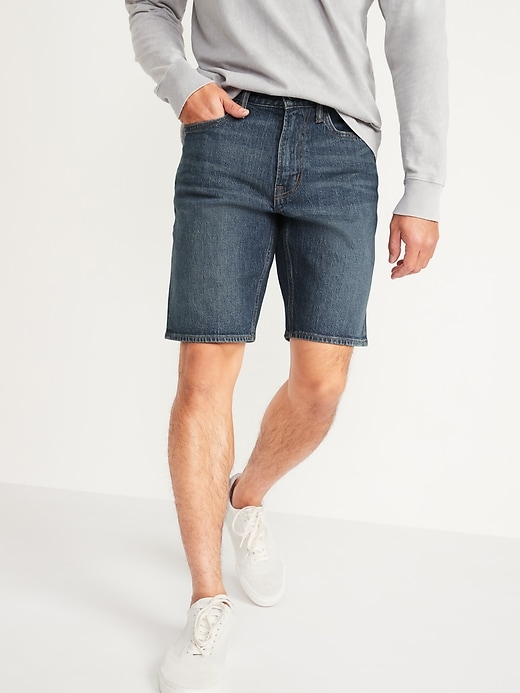 View large product image 1 of 2. Slim Built-In Flex Jean Shorts -- 9.5-inch inseam
