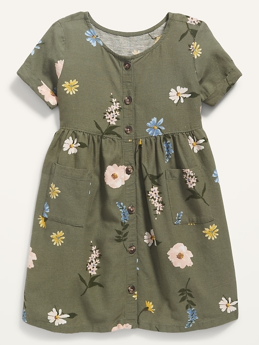 View large product image 1 of 1. Fit & Flare Printed Button-Front Dress for Toddler Girls