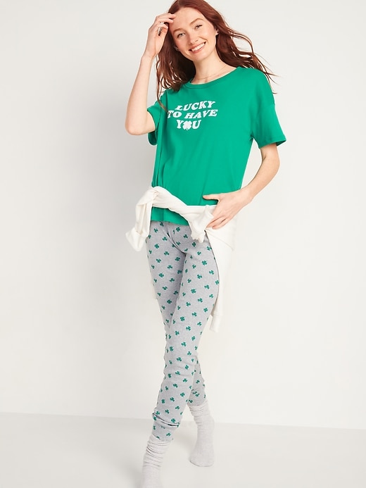 Old Navy Matching St. Patrick's Day Pajama Set for Women. 1