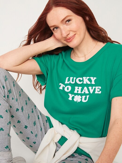 Image number 3 showing, Matching St. Patrick's Day Pajama Set