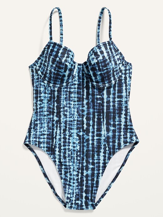 Image number 4 showing, Tie-Dye Underwire High-Cut One-Piece Swimsuit