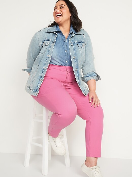 Image number 3 showing, High-Waisted Secret-Smooth Pockets Plus-Size Pixie Pants