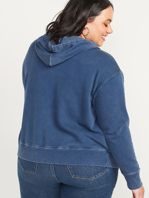 Image number 2 showing, Garment-Dyed Plus-Size Zip-Front Hoodie