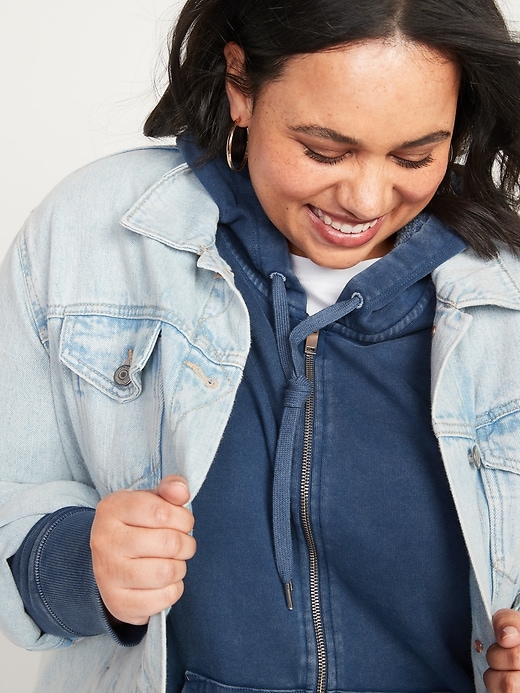 Image number 3 showing, Garment-Dyed Plus-Size Zip-Front Hoodie