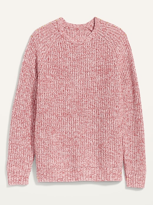 View large product image 2 of 2. Textured Rib-Knit Crew-Neck Sweater