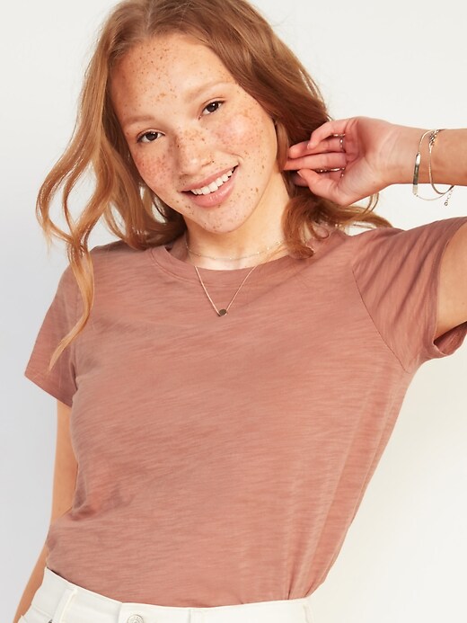 Oldnavy EveryWear Slub-Knit Crew-Neck Tee for Women 