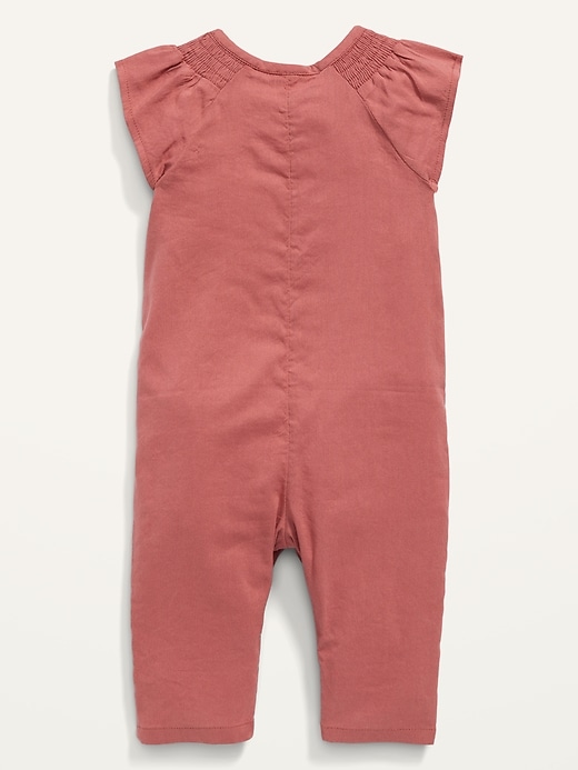 View large product image 2 of 2. Short-Sleeve Smocked Jumpsuit for Baby
