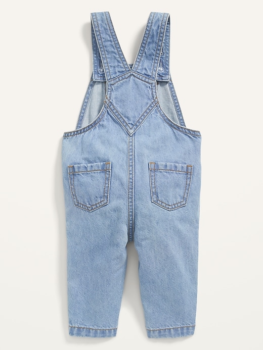 View large product image 2 of 2. Embroidered-Daisy Light-Wash Jean Overalls for Baby