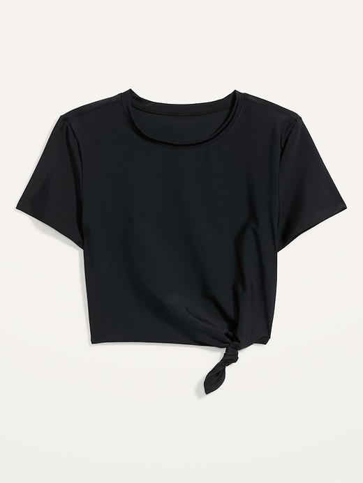 Cropped Tie-Hem Rashguard Swim Top Old Navy