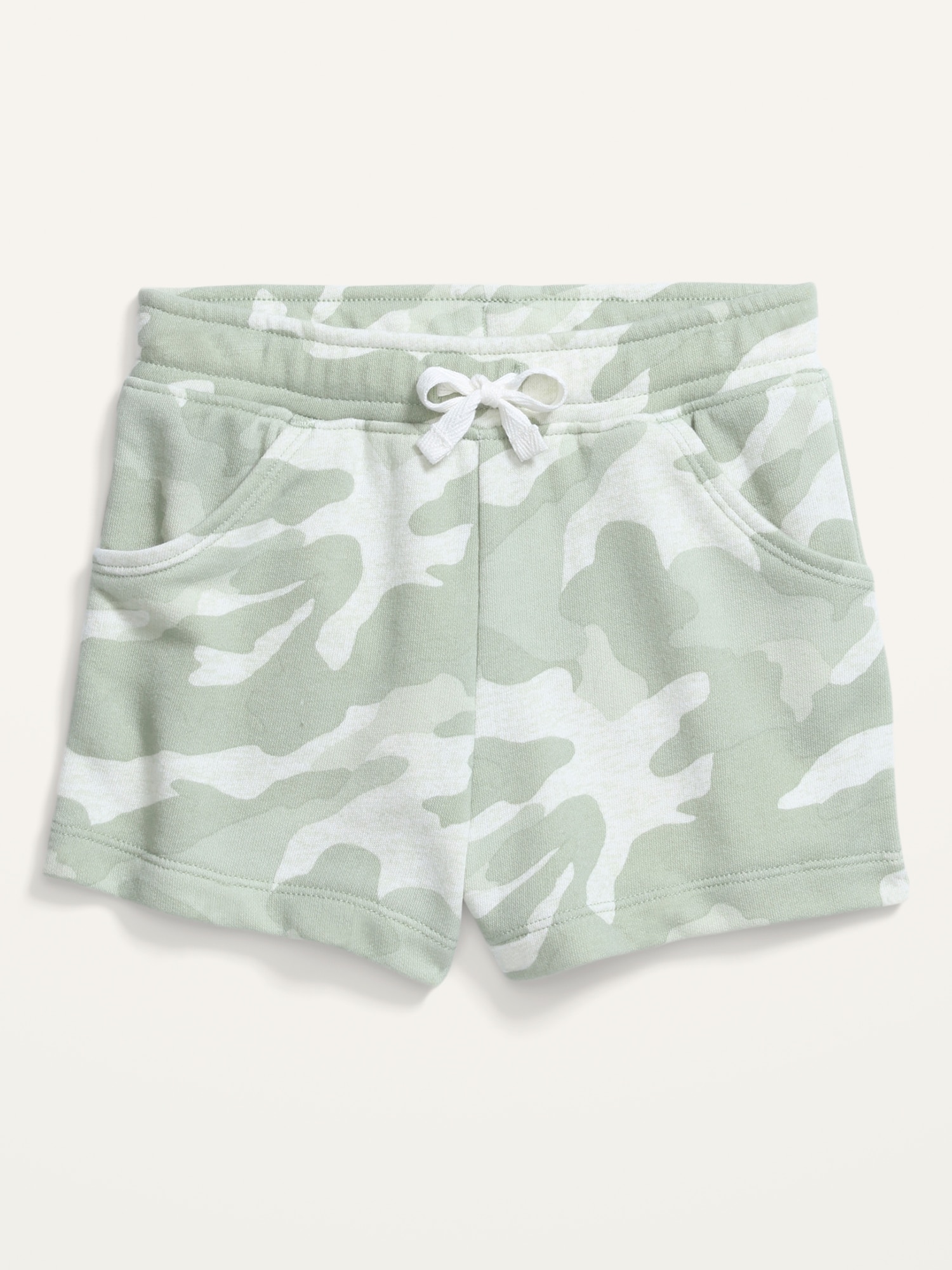 Old Navy Functional-Drawstring Printed French Terry Shorts for Toddler Girls green. 1