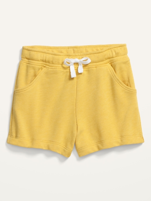 View large product image 1 of 1. Functional-Drawstring French Terry Pull-On Shorts for Toddler Girls