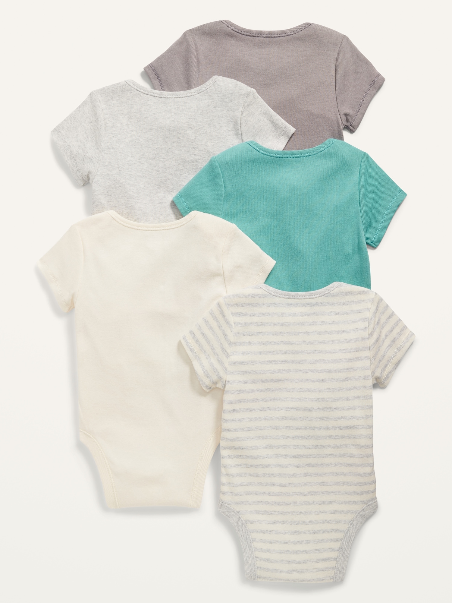 Unisex 5-Pack Short-Sleeve Bodysuit for Baby