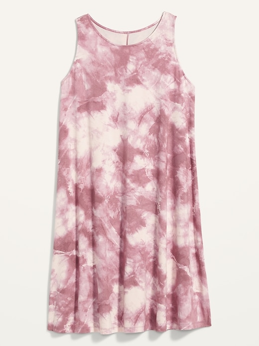 View large product image 2 of 2. Sleeveless Jersey-Knit Plus-Size Swing Dress