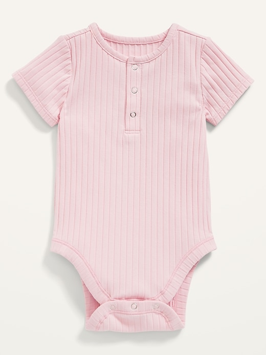 Unisex Rib-Knit Henley Bodysuit for Baby
