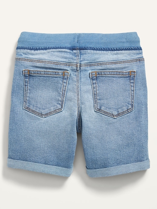 View large product image 2 of 2. Karate Rib-Knit Waist Ripped Jean Shorts for Toddler Boys