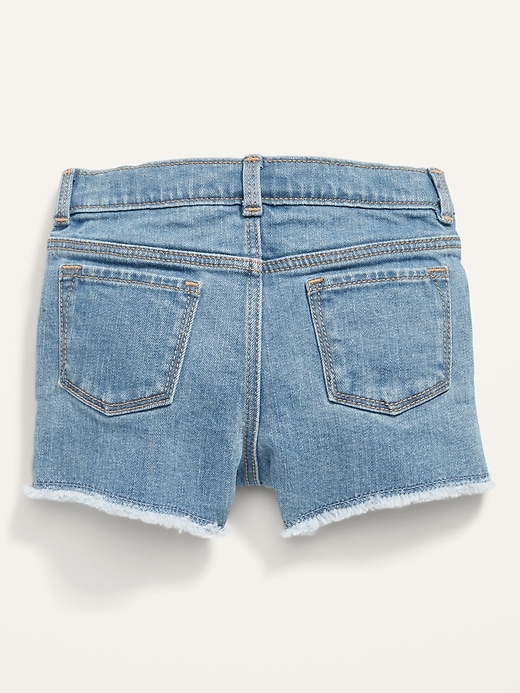 View large product image 2 of 2. Embroidered Daisy Snap-Fly Cut-Off Jean Shorts for Toddler Girls