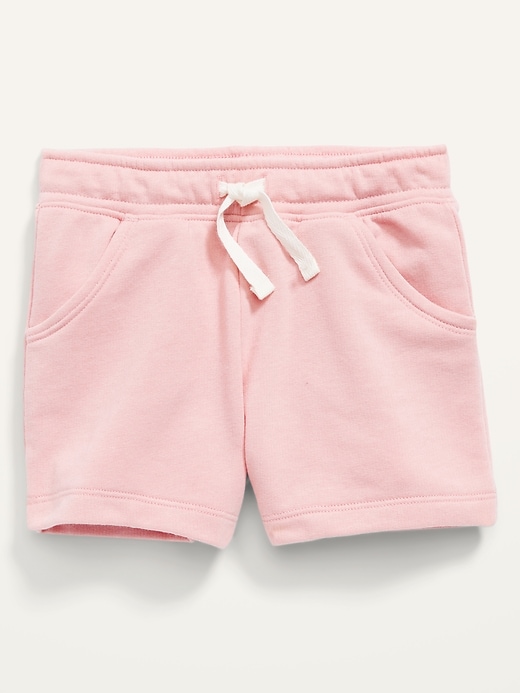 View large product image 1 of 2. Functional-Drawstring French Terry Pull-On Shorts for Toddler Girls