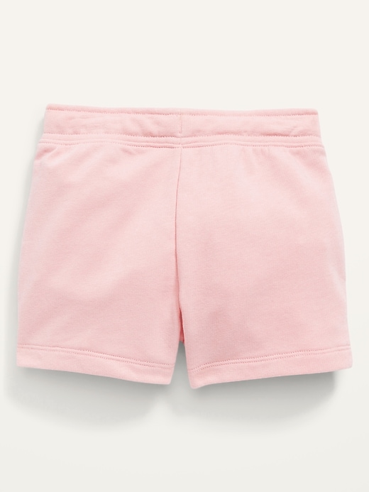 View large product image 2 of 2. Functional-Drawstring French Terry Pull-On Shorts for Toddler Girls