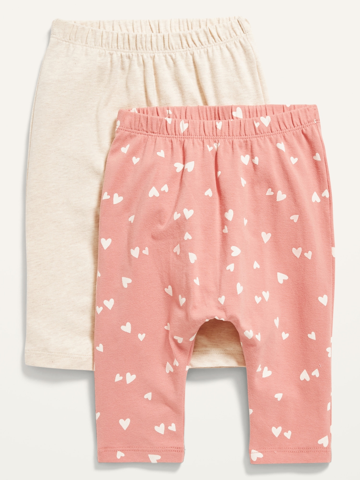 Old Navy Unisex U-Shaped Jersey Pants 2-Pack for Baby pink. 1