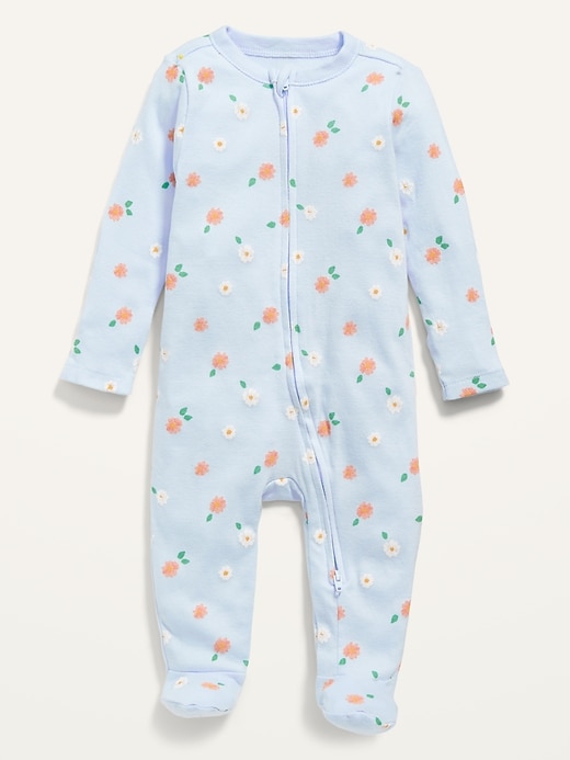 View large product image 1 of 1. Unisex Sleep & Play Printed Footed One-Piece for Baby