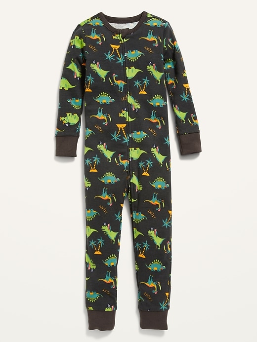 Old Navy Unisex 2-Way-Zip Printed Pajama One-Piece for Toddler & Baby. 1