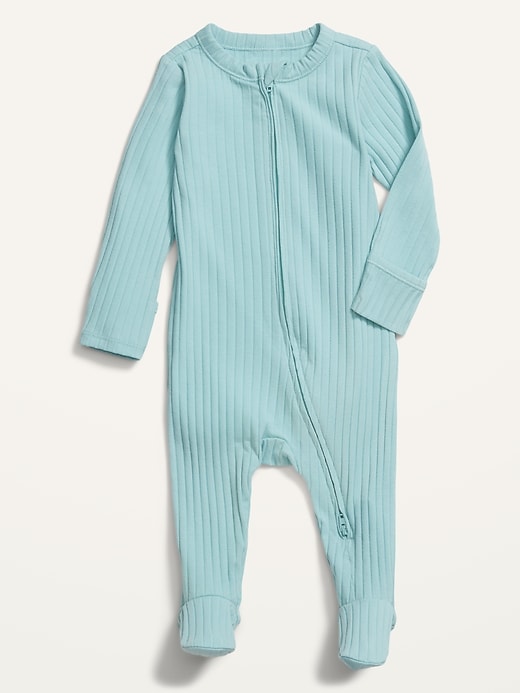 View large product image 1 of 1. Unisex Wide Rib-Knit Sleep & Play One-Piece for Baby