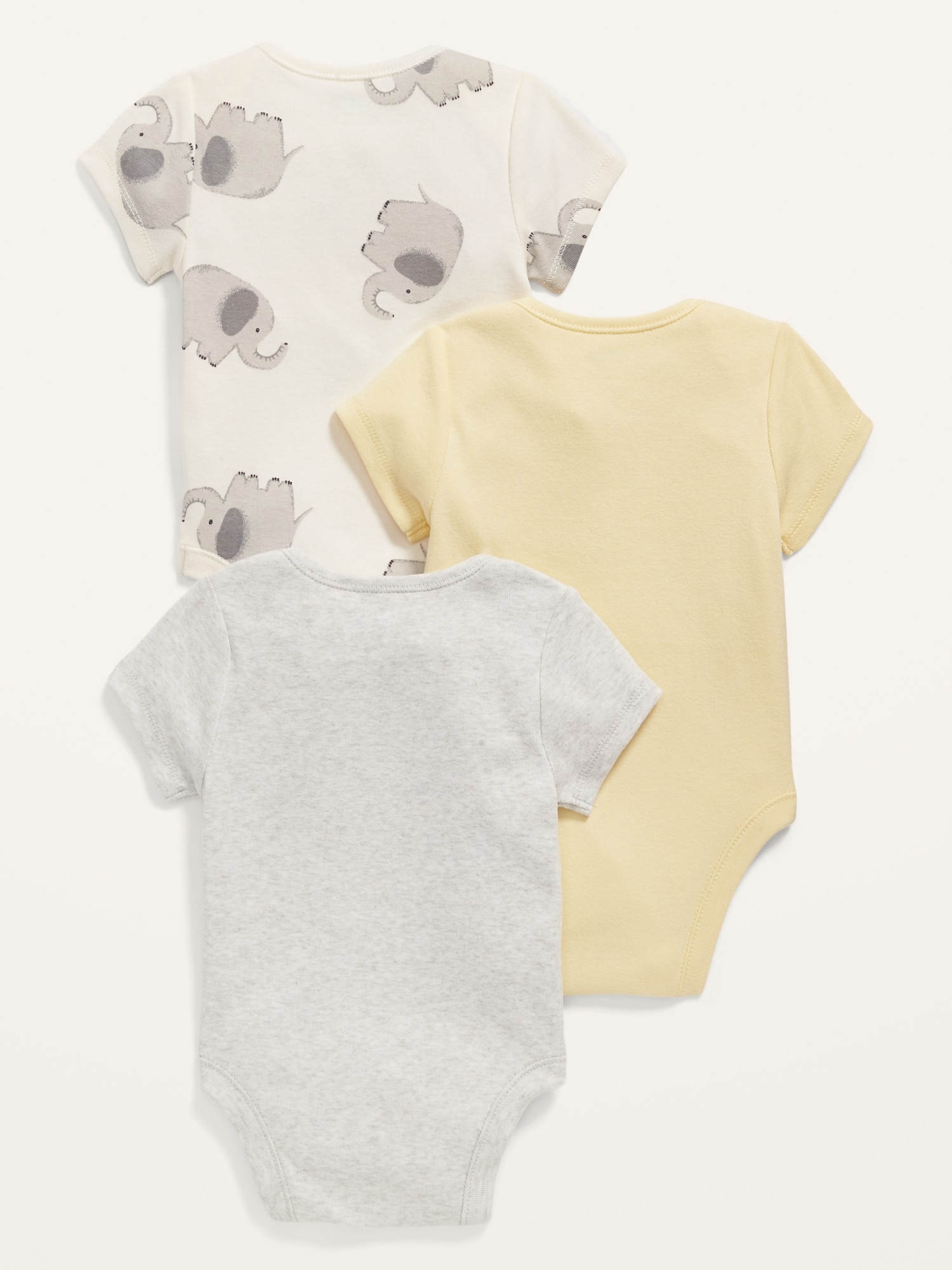 Unisex 3-Pack Short-Sleeve Bodysuit for Baby