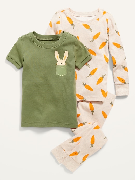 Unisex 3-Piece Printed Pajama Set for Toddler & Baby