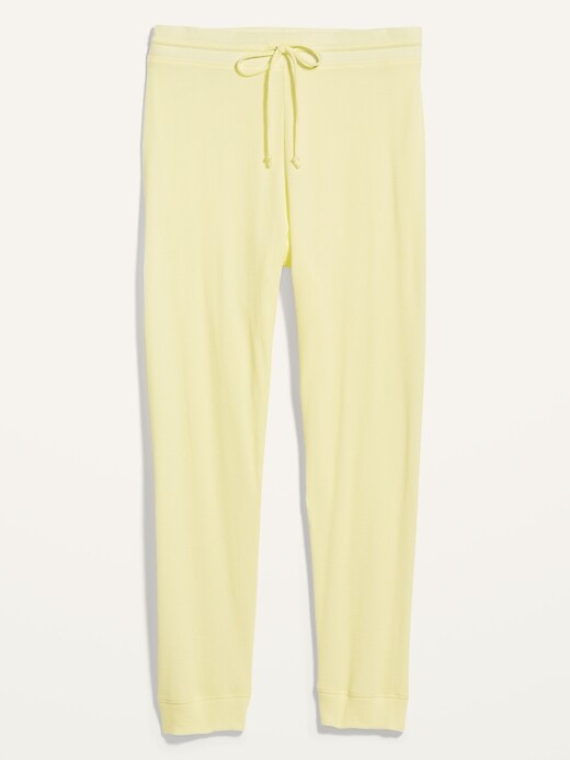 View large product image 1 of 1. High-Waisted Thermal-Knit Plus-Size Jogger Lounge Pants