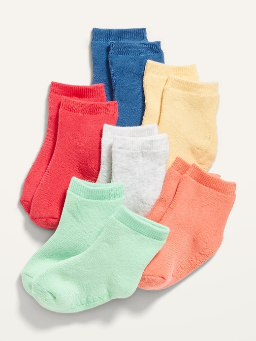 View large product image 1 of 1. Unisex Solid Crew Socks 6-Pack for Baby