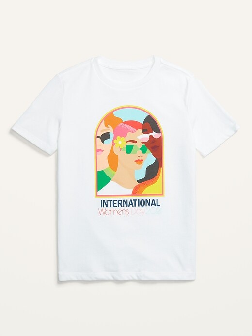 View large product image 1 of 1. Project WE International Women's Day 2021 Tee by Jade Purple Brown for Kids