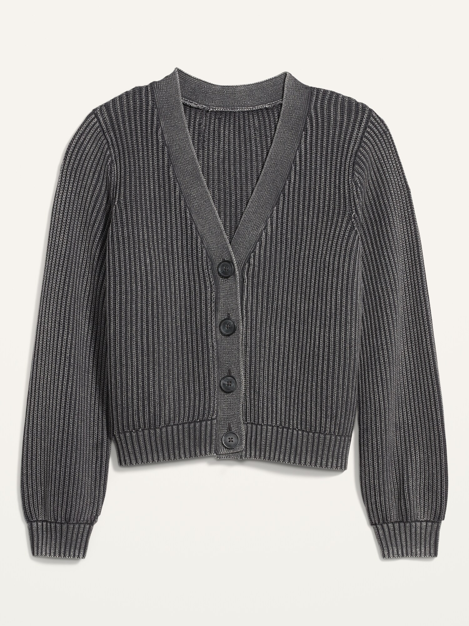 Acid-Wash Shaker-Stitch Button-Front Cardigan Sweater for Women | Old Navy