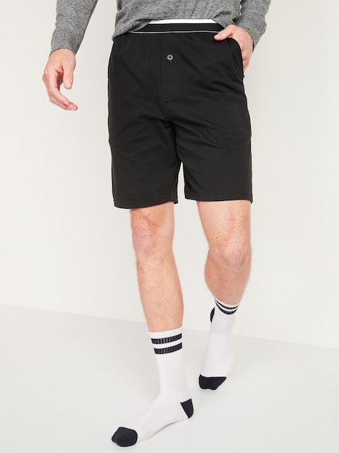 Jersey Pajama Shorts  -- 9-Inch Inseam - Black Jack