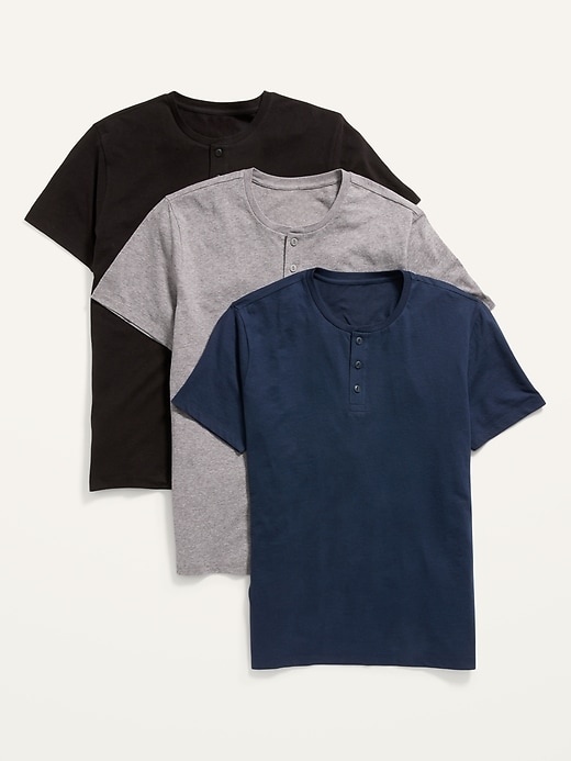 Oldnavy Soft-Washed Henley T-Shirt 3-Pack for Men