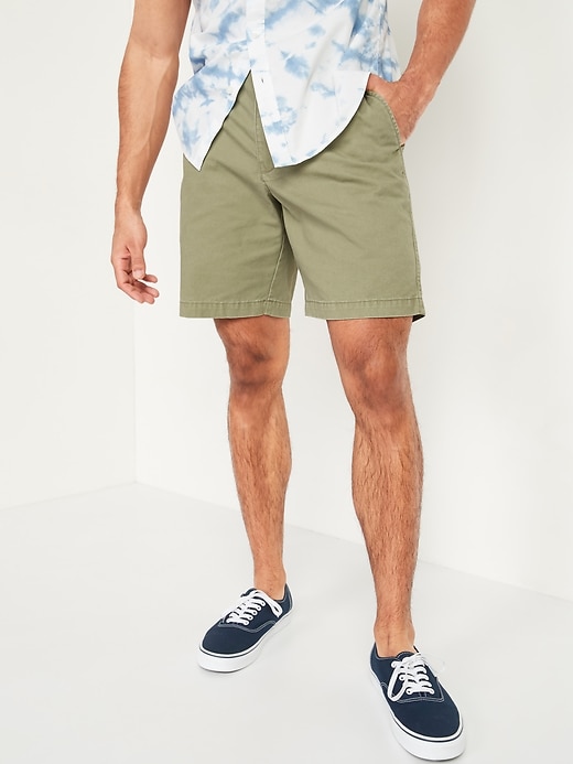 View large product image 1 of 3. Straight Lived-In Khaki Non-Stretch Shorts - 8-inch inseam