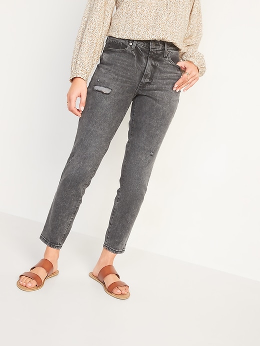 High-Waisted OG Straight Ripped Ankle Jeans for Women