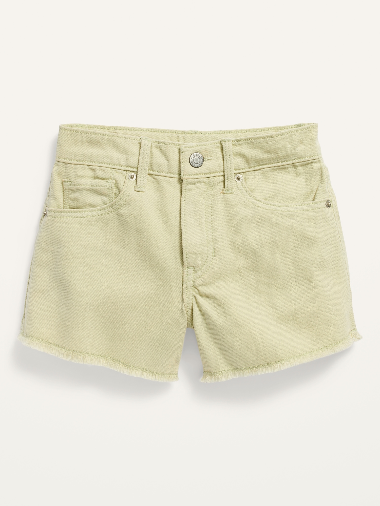 Extra High-Waisted Pop-Color Cut-Off Jean Shorts for Girls