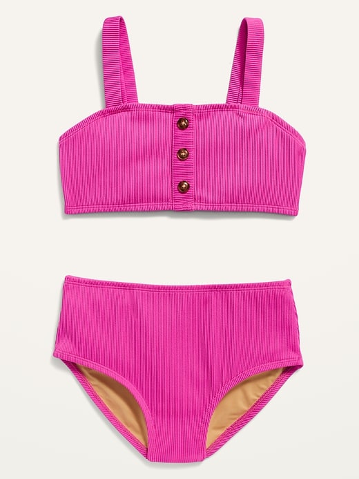 View large product image 1 of 1. Button-Front Bikini Swim Set for Girls