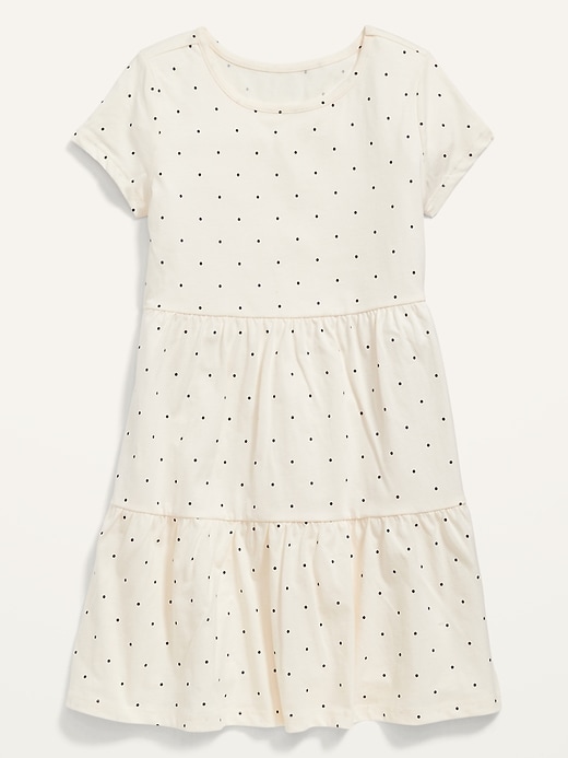 View large product image 1 of 1. Tiered Jersey Fit & Flare Dress for Girls
