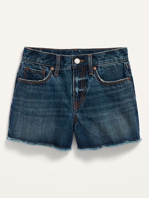 View large product image 1 of 1. Extra High-Waisted Sky-Hi Cut-Off Jean Shorts for Girls